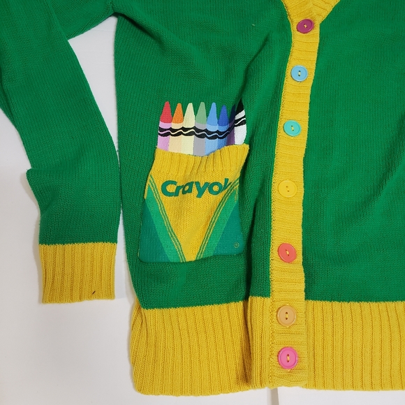 Crayola | Sweaters | Crayola Crayon Cardigan Sweater Teacher Unisex